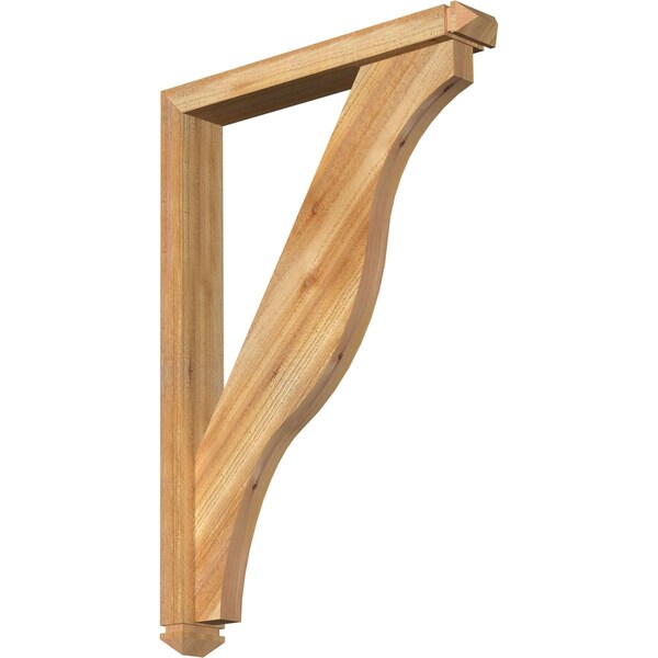 Ekena Millwork Funston Arts and Crafts Rough Sawn Bracket w/ Offset Brace, Western Red Cedar, 4"W x 26"D x 38"H BKT0402X26X38FST03RWR - main